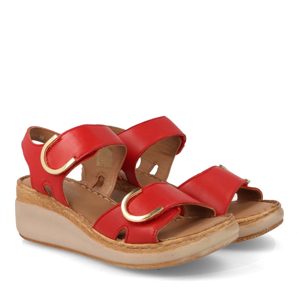 Laura AZAÑA - Sandalia en Piel, cuña 5,5 cm 28403 para: Mujer