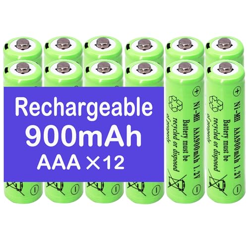 Lombaour 12 Packs 1.2v AAA Size 900mAh NiMH Solar Green