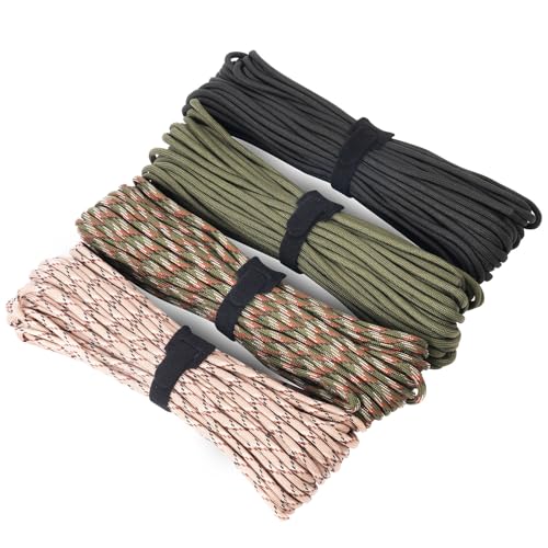 HOTUT Paracord 4 mm, 4 Stück 49ft/15M Paracord Schnüre Seil, Reißfestem Nylon Seil 7 Kern-Strängen, Hält bis zu 250kg/550lb, Nylon Reepschnüre für Camp, Survival, Outdoor, Hundeleine, Halsband Armband HOTUT Paracord 4 mm, 4 Stück 49ft/15M Paracord Schnüre Seil, Reißfestem Nylon Seil 7 Kern-Strängen, Hält bis zu 250kg/550lb, Nylon Reepschnüre für Camp, Survival, Outdoor, Hundeleine, Halsband Armband