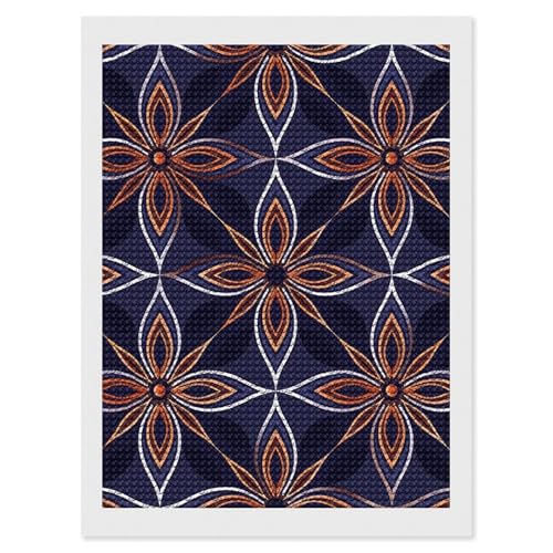Kits d'art diamant adultes broderie diamant ronde bleu et marron DIY