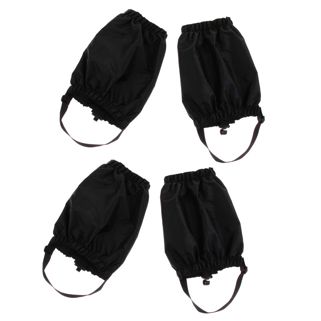 CUTICATE 2 Pairs Waterproof Leg Gaiters, Boot Shoe Cover Legging, 10inch, Sand Proof Breathable Low Gaiters, Leg Cover Boot Legging Wrap - Black