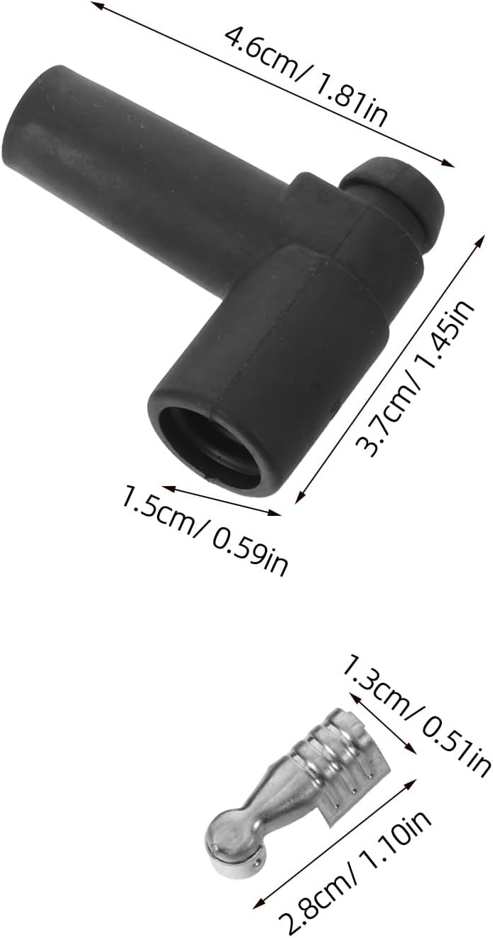 1 Set Distributor Ignition Boot and Spark Plug Terminals - Rubber Spark Plug Wire Ends - 90 Degree Ignition Coil Terminals for Automotive Maintenance