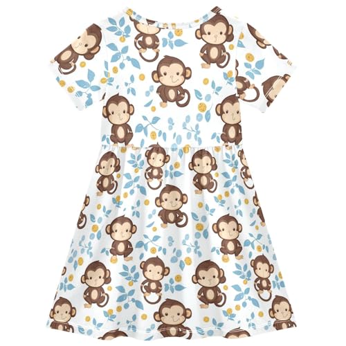Boccsty Baby Monkey Leaves Baby Girls Dress Kids Toddler Sundress Party Summer Dresses 2T2