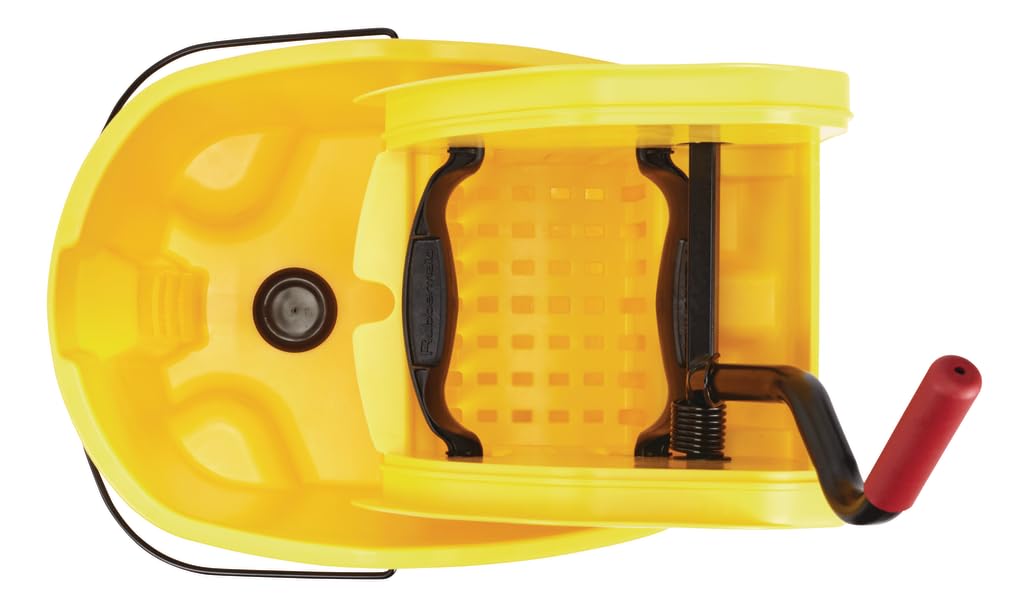 Rubbermaid Commercial Down Press Wringer for WaveBrake Buckets, 16-32 oz Capacity, Yellow, Heavy Duty Mopping/Cleaning for Professional/Janitorial Use