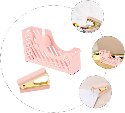 Miniatura 9 de STOBOK Dispensador de cinta de grapadora, kit de removedor de grapas 2 en 1, accesorio de escritorio de oficina, resistente, práctico