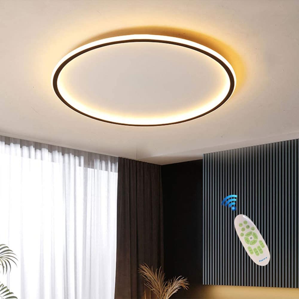 Plafond LED dimmable rond 78cm avec télécommande pour chambre - 8