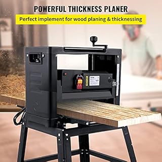VEVOR Thickness Planer - 13-Inch Benchtop Wood Planer, 2000W, 8000 rpm, 15 AMP, Foldable, 6m/min Planing Speed, Iron Stand, Dust Exhaust for Woodworking