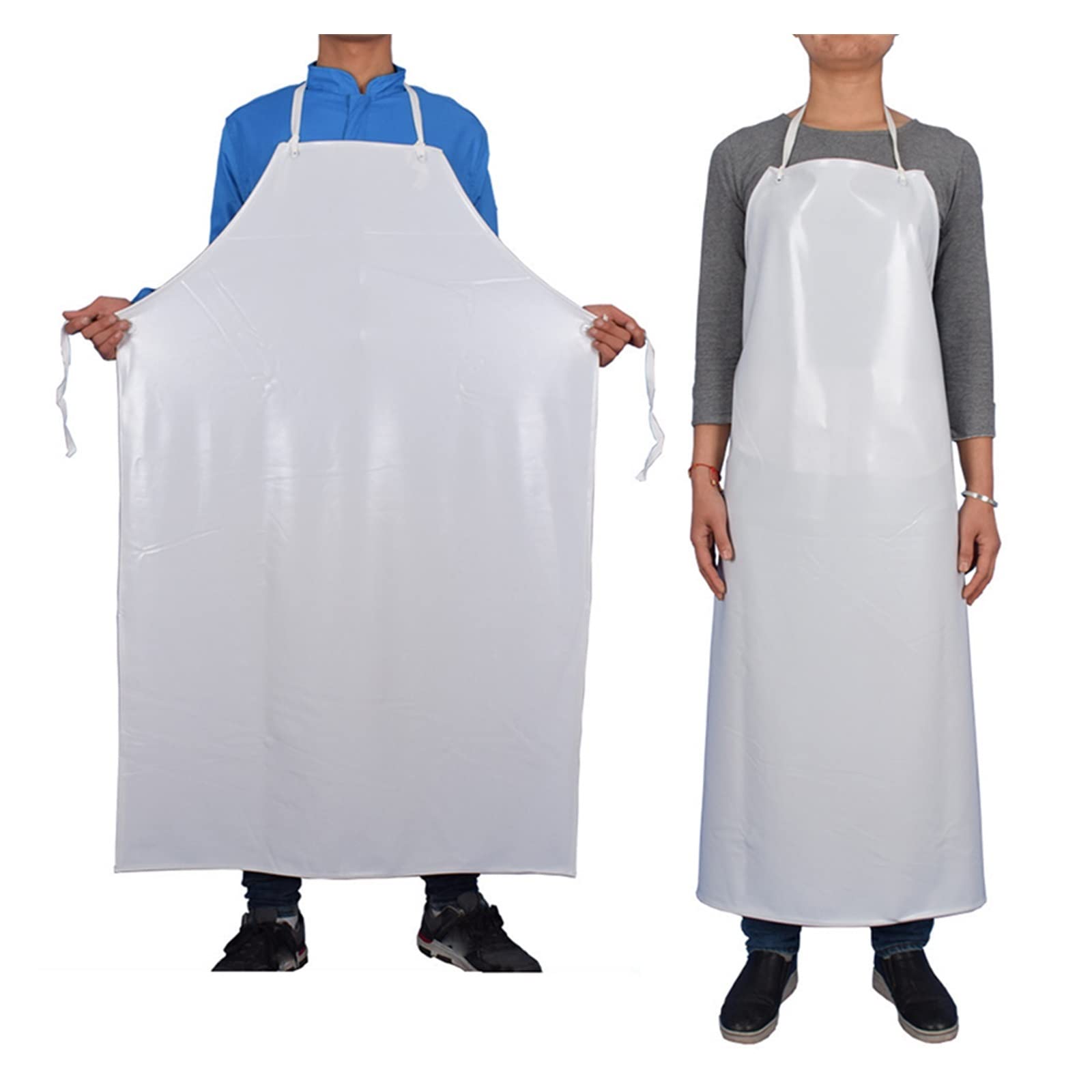 IOFIT Delantal blanco grueso de 1 pieza for restaurante, barbacoa, delantal impermeable de PVC, delantal de cocina for hombres y mujeres 1