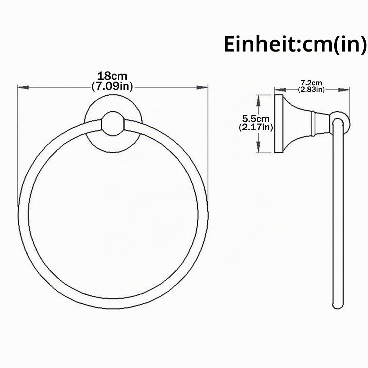 Flybath Handtuchring Messing Handtuchhalter Wandmontage Gebürstete Bronze Finishd