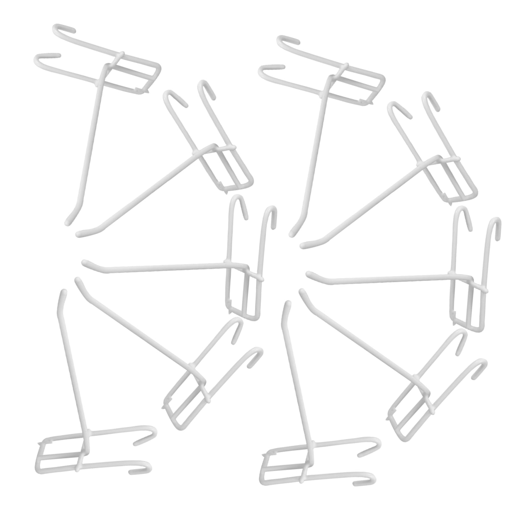 Gadpiparty 10pcs Hooks Hangers Household Grid Wall Hooks Heavy Duty White Grid Panel Display