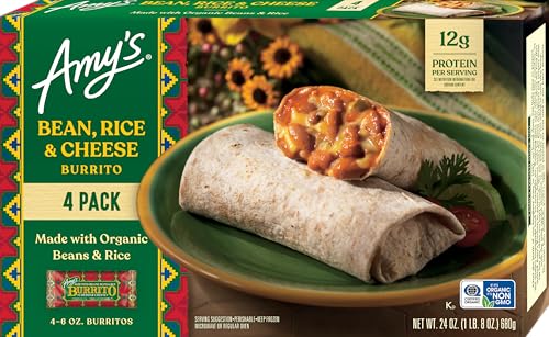 Amy's Burrito, Made with Organic Bean, Cheese & Rice - 6.0 oz (Pack of 4)