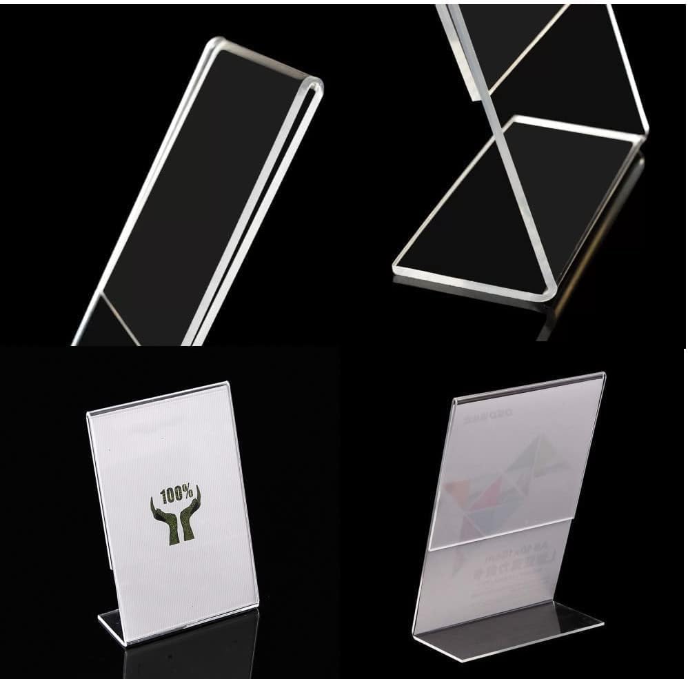Image of FERAUAX (4 Inch Width x 6 Inch Height) (pack of 1) qr code scanner stand,Acrylic display stand, Perfect for Restaurants as food menu display , advertising display ,Table standee FOR BHIM, upi, PHONEPE, GOOGLE Pay Stand
