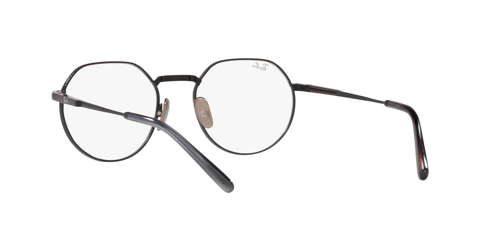 Ray-Ban Rx8265v Jack tytanowe okrągłe okulary na receptę, Czarny/Demo Obiektyw, 51 mm