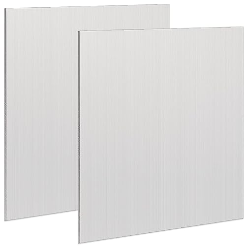 Paquete de 2 chapas de aluminio 6061 T651 de 8 x 8 x 116 pulgadas (0.06 pulgadas), placa de aluminio plana lisa cubierta con película protectora,