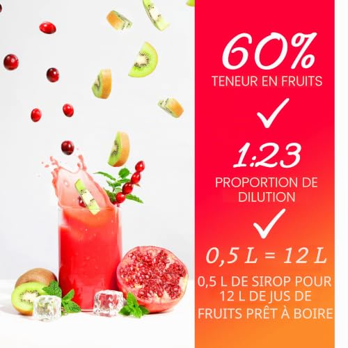 Sirop FruttaMax Griotte | Moins de sucre | 60% de concentré de fruits réels | Compatible avec machine à soda 500 ml – vue 4