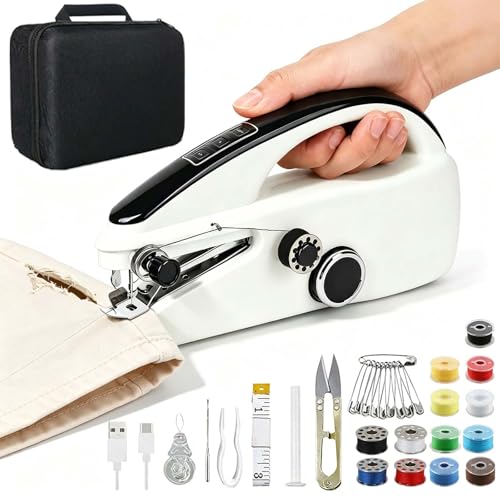 Portable Mini Handheld Sewing Machine for Beginners, Upgraded Dual Speed