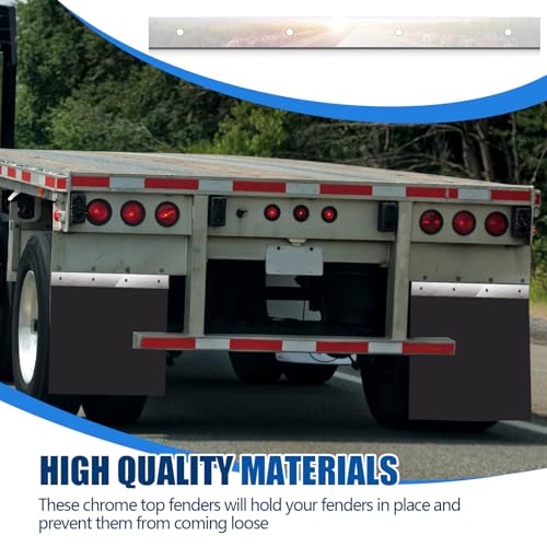 Image of MorningRo 2 Pcs 2 inch X 24 inch Studded Mud Flap Top Plate with Perforated, Stainless Steel, for Fixing Mudguard (2 Pcs,Porous)