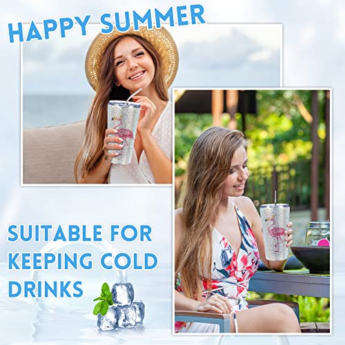 Seewey 16 Oz Flamingo Cups Bling Tumbler With Lid And Straw Rhinestone Diamond Water Bottle Stainless Steel Vacuum Insulated Coffee Cup Glitter Tumbler Crystal Mug For Women Girls Gift Travel #TOP4