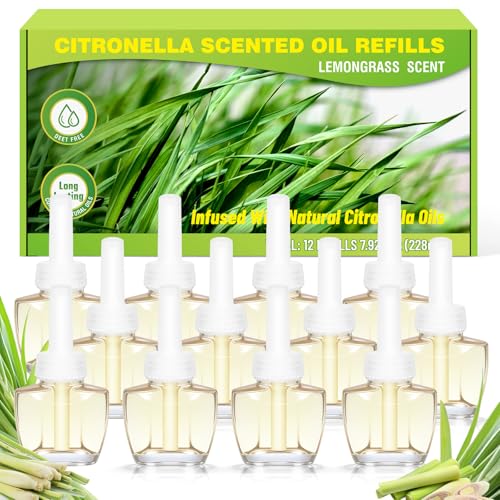 Image of Citronella Plug in Refills, 12 Pack Citronella Scented Oil, Summmer Scents