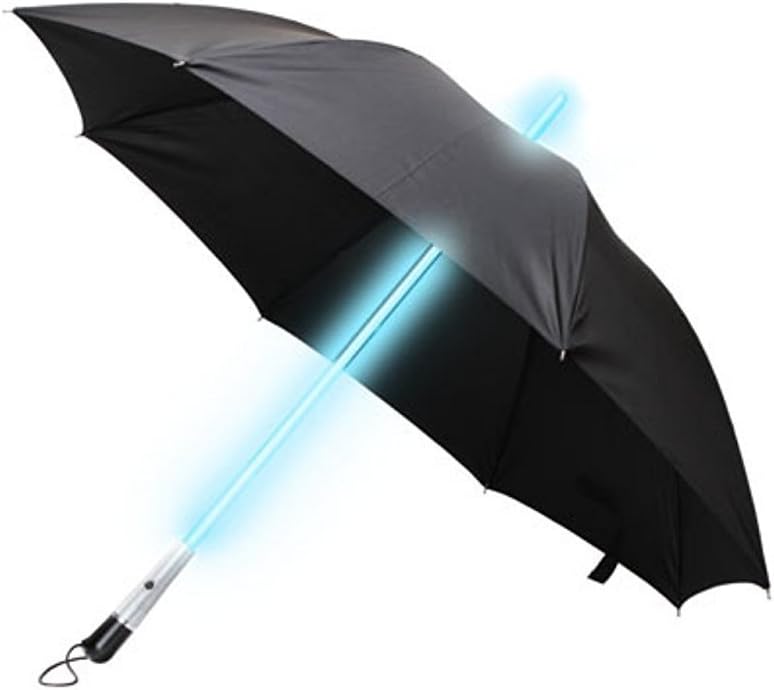 Umbrella with LED Flashlight Handle (Black)