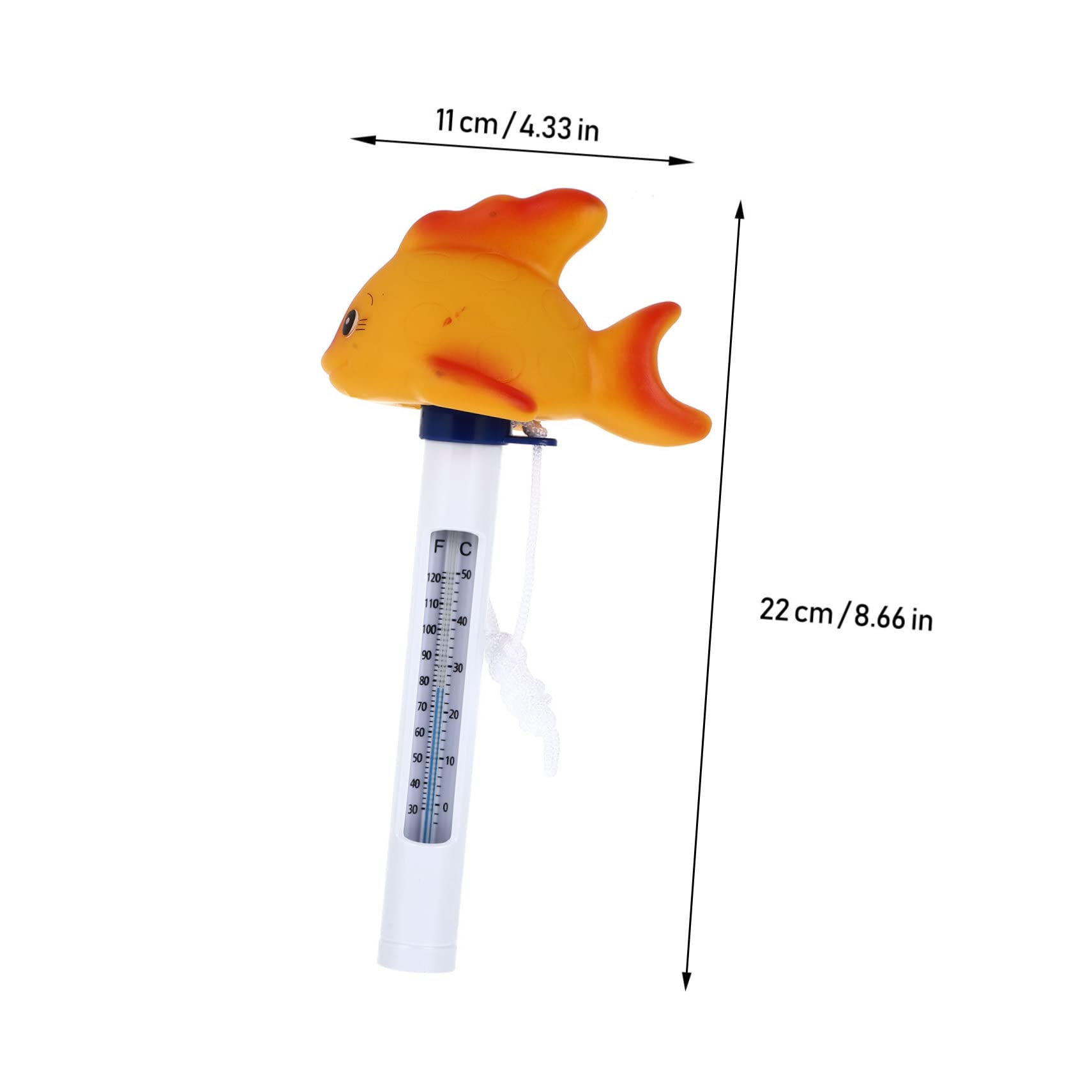 BESPORTBLE 3 Pièces Thermomètre jouet de bain étang jouets d'animaux jouets d'extérieur jouet d'extérieur avec échelle poisson rouge flotteur en plastique bassin piscine