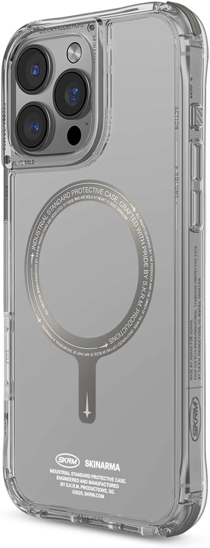SKRM SKINARMA SAIDO Phone Case Compatible with iPhone 16 PRO MAX, 6.9" (2024), MAG-Charge (Prime Edition) (Titanium)