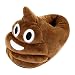 Eleery Pantoufles Peluches Chausson Peluche Adulte Unisexe Mignon Anti-dérapant Légers Emoji Agréable Ouple Maison Bureau (Marron)