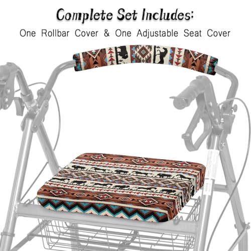 Image of Tribal Horse Rollator Walker Seat and Backrest Covers Easy to Install Accessories for Rollator Walkers Universal Walkers Seat Covers for Seniors Women Men