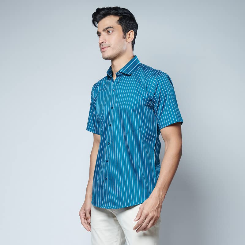 Image of MARK & ALBERT Men's Half Sleeves Cotton Formal Shirt