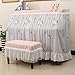 Couverture De Piano Droit Housse De Piano Moderne Minimaliste Tissu Dentelle Luxe Haut De Gamme Demi-Couverture Princesse Anti-Poussière-Poney Rose_153 * 34 * 120 + Housse De Tabouret Double 76 * 36