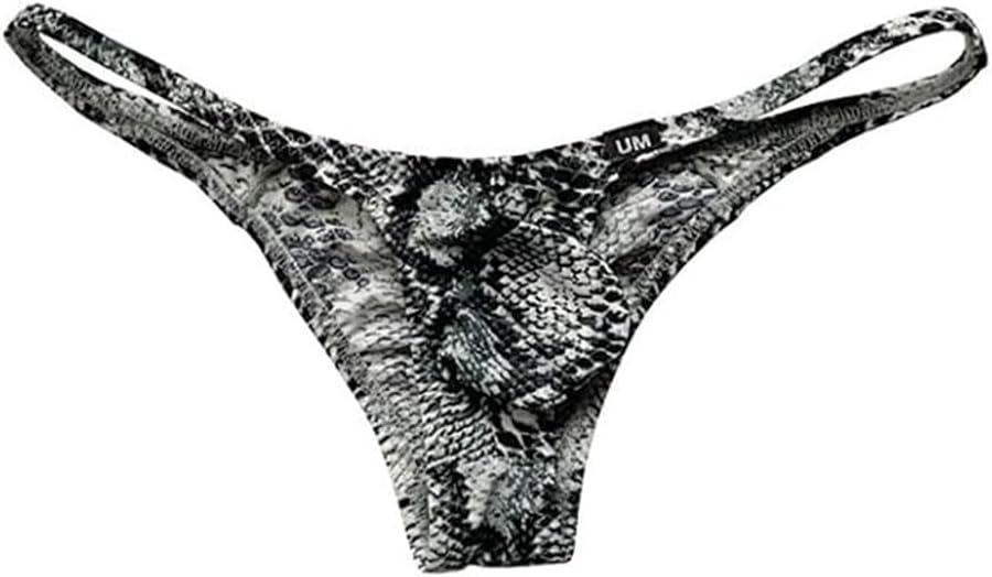 COMLIFE Men's Fashion Ice Silk Breathable Thong Low Waist Solid Color Printed Underwear - Image 7