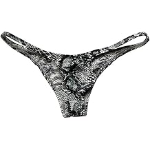 COMLIFE Mens Ice Silk Breathable Thong Low Waist Printed Underwear