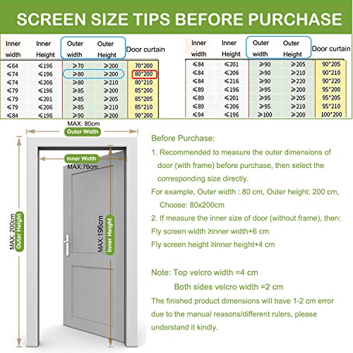 Risareyi Magnet Fliegengitter Tür 85x190cm, Schwarz Insektenschutz Balkontür Ohne Bohren, Insektenschutz Fenster Fliegengitter Balkontür Automatisches Schließen für Terrassentür mit Klettband