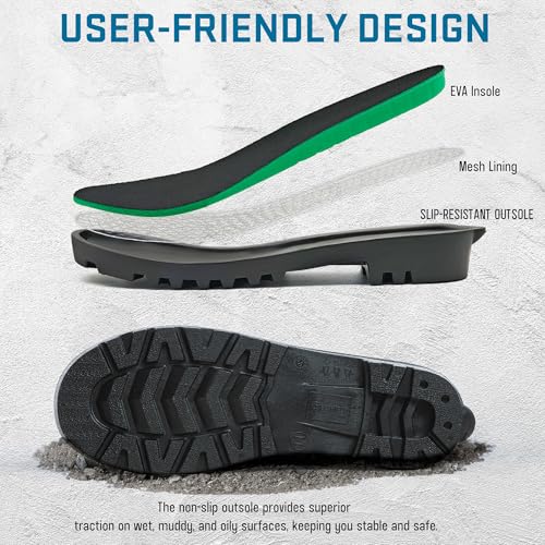 Image of PVC Rain Boots for Men And Women - Waterproof Slip-Resistant Rubber Work Boots, Seamless Durable Tall Knee Boots for Agriculture, Gardening, Fishing, Industrial & Outdoor Work