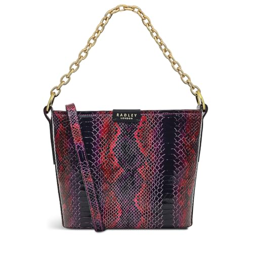 RADLEY London Petticoat Hill Faux Python Women’s Small Leather Shoulder Bag, Cassis