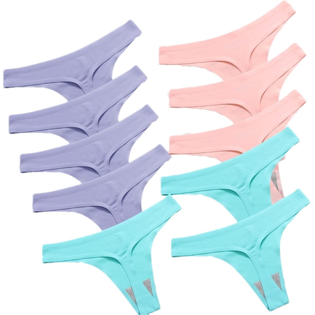 keusyoi 10PCS biancheria intima da donna sexy di seta sottile perizoma plus size nero rosso signore G-stringhe mutandine