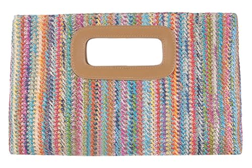 Straw Clutch Purse for Women Travel Straw Beach Tote Bag Woven Rattan Envelope Bag Top Handle Crossbody Handbag for Summer2
