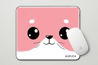 Aurlica Cute Pink Face Mouse Pad 240 x 200 x 3 mm | Kawaii Aesthetic Desk Pad, Smooth Tracking Surface & Non-Slip Rubber B... Price In India