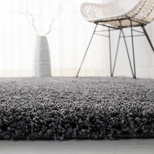 Image of CD Carpet Anti Slip Shaggy Fluffy Fur Rugs and Carpet for Living Room Bedroom Kids Room Plain Circle Carpets for Home with 2 Inch Thickness (Color Dark Grey Size 3x3 Feet Round)