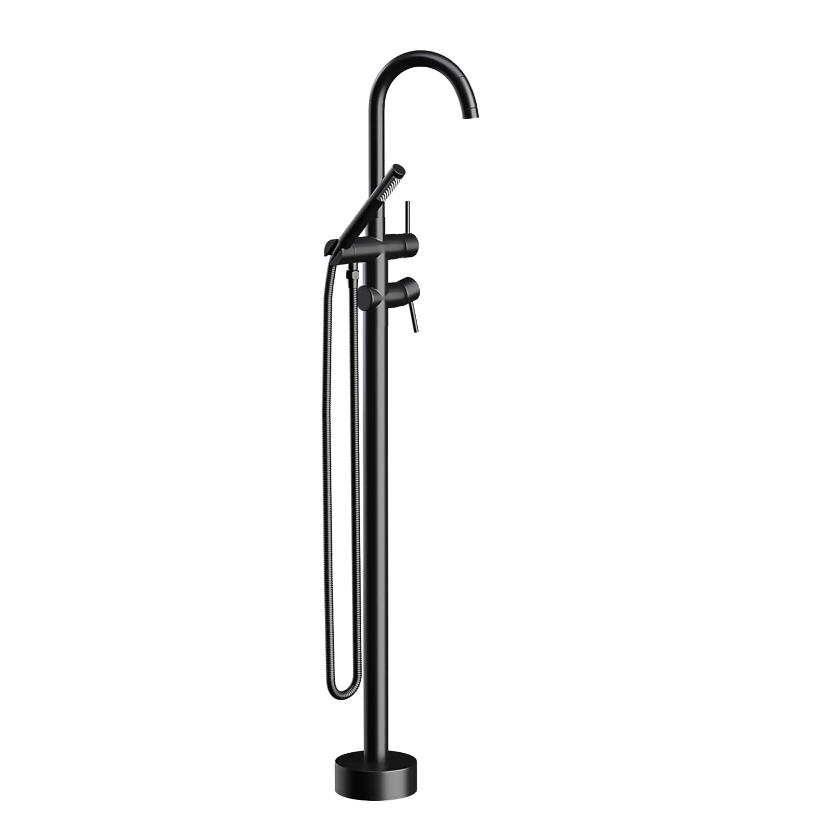 Freestanding Bathtub Faucet Tub Filler Floor Mount Stand Bathtub Faucet Brass Bathroom Tub Faucets with 2 Function Hand