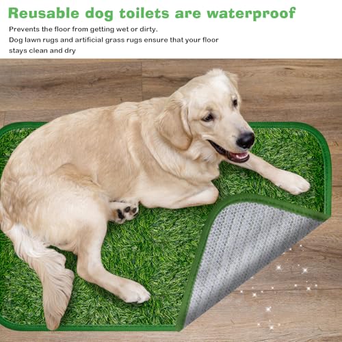 WANDGU Wiederverwendbare Hundetoilette Hunde Rasenteppich: 50×70cm Künstlicher Grasteppich, Premium Kunstrasen für Hunde, Hundeklo, Trainingsunterlage Hundetoilette für Balkon, Terrasse, Garten