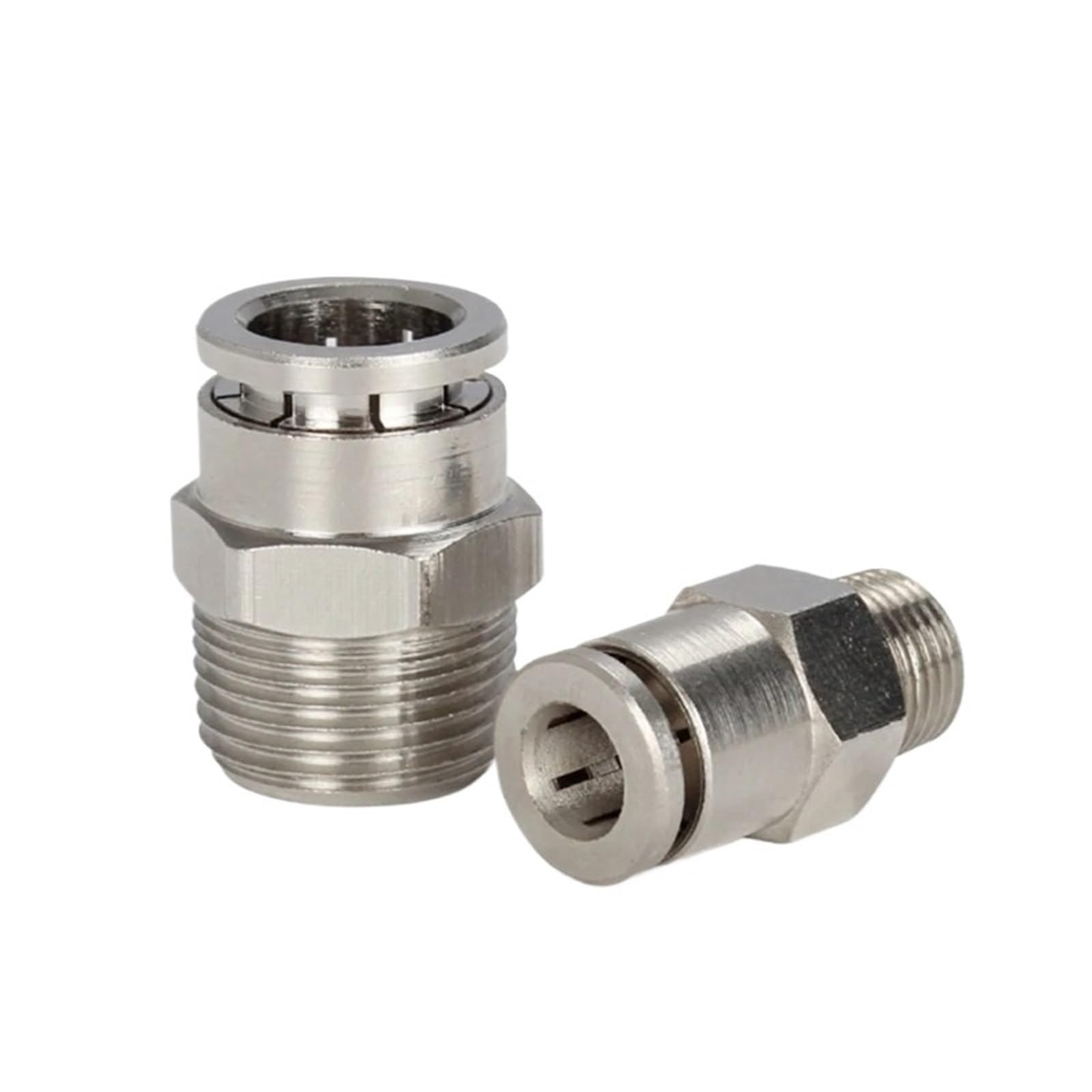 1 Teile/los M5 1/8 "1/4" 3/8 "1/2" BSPT Männlich Pneumatische Messing Vernickelt Push-In Schnell stecker Release Air Fitting Sanitär(10mm,1/4")