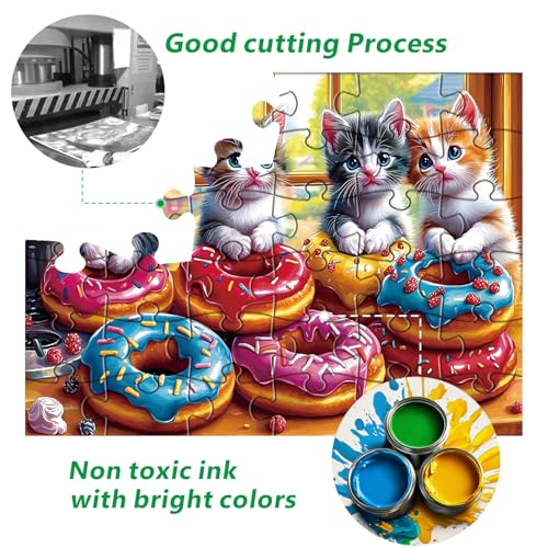 6 Pack 36 Large Piece Puzzles for Seniors, Dementia & Alzheimer's Activities for Elderly Adults, Easy Jigsaw Puzzles with Cute Dog & Donut Designs, Memory & Cognitive Games, Ideal Gifts - Image 4