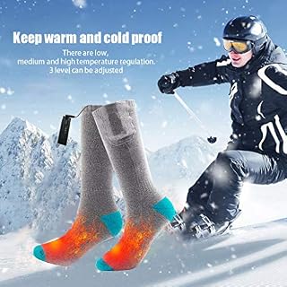 Haluoo USB Heated Socks, Rechargeable Battery Heated Socks Kit for Chronically Cold Feet