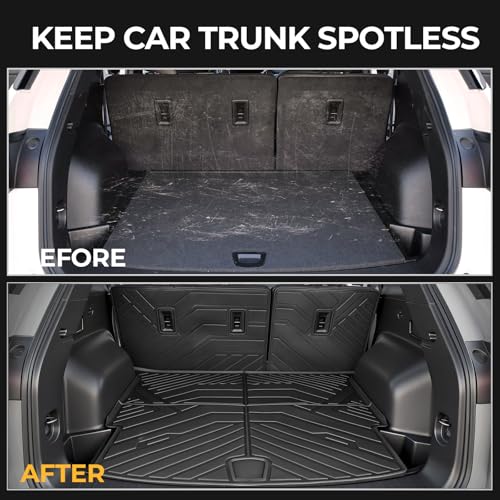 Image of Floor Mats for Chevy Blazer Gas 2019-2026, All Weather Floor Mats Trunk Cargo Liner with Backrest Protectors and Door Sill Guards Accessories, Full Coverage Set (Not fit EV Models)