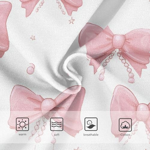 Wusikd Pink Bows Pearls Stars Girls' Underwear Cotton Girls Briefs Soft Toddler Underwear 2T3