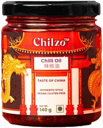 CHILZO CHILI OIL- (140 gm) | No Added Sugar | Gluten-Free | Vegan | No Artificial Colours | No Added Flavours | No MSG
