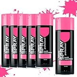 MORE FREE Pintura Spray Fucsia de 400 ml Adecuado para las Superficies de Metal, Madera y Plástico Pack de 6 Unidad