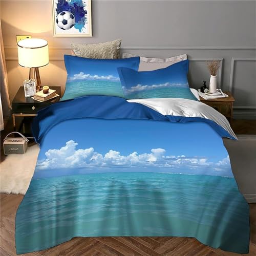 Housse de couette plage 3D en microfibre douce pour lit simple enfant - 6