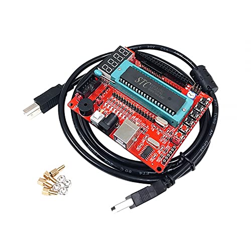 51 Microcontroller Development Board STC89C52 Placa de desarrollo, C51 USB programable 8051 MCU Controller System Board con cable USB